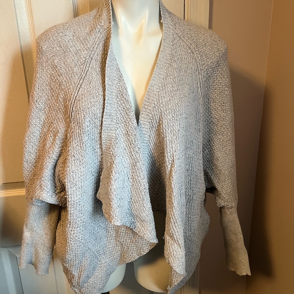 Ann Taylor LOFT gray open front sweater cardigan